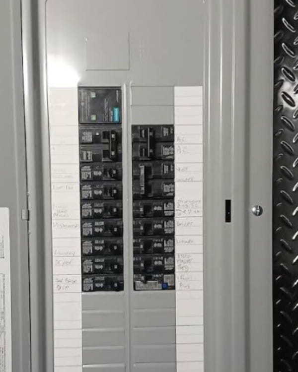 Plug-in surge protective device in a Siemens breaker panel, installed by Colonial Electric